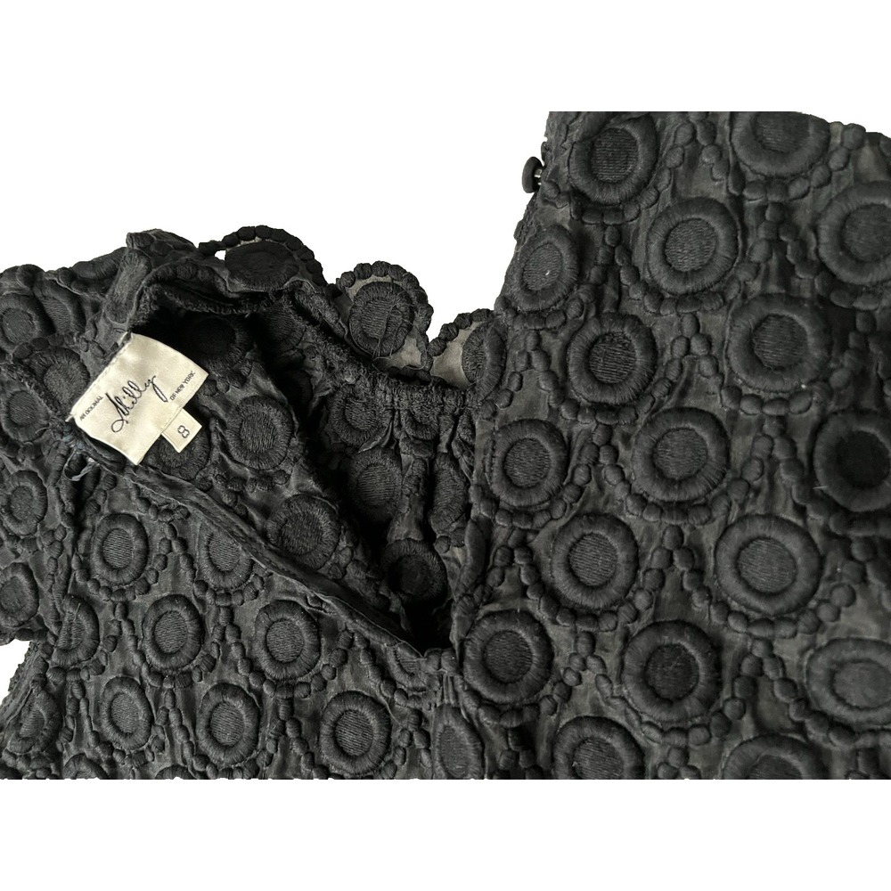 MILLY of NY 8 Flower Sheer Embroidered Black Cocktail Dress Excellent Condition - Picture 6 of 7